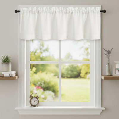 Cantonnière courte beige texturée en faux lin, 60 X 18 pouces, pièce unique, convient à divers environnements, y compris la cuisine, le salon, la salle de bain et le café.