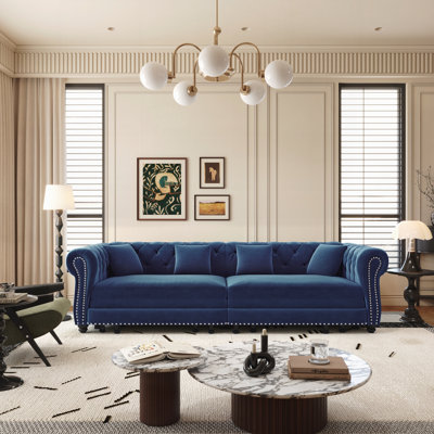 Chesterfield Sofa,3-in-1 Pull-Out Sofa Bed, Convertible Sleeper Sofa Bed,King Size Sofa Bed, Chaise Lounge,Velvet 3-Seater Sofa with Movable Ottoman