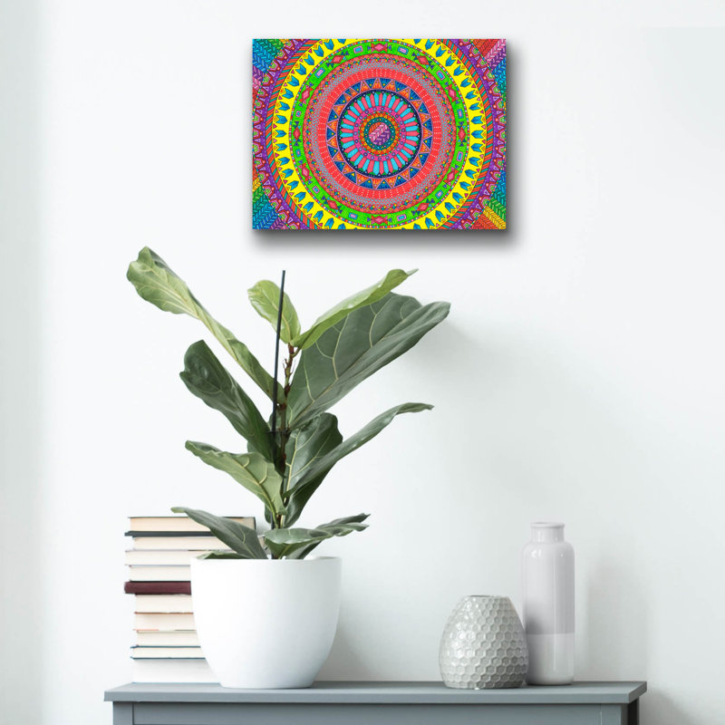 "Aztec Rainbow" par Hello Angel, H 12 po x l 16 po x P 0,13 po