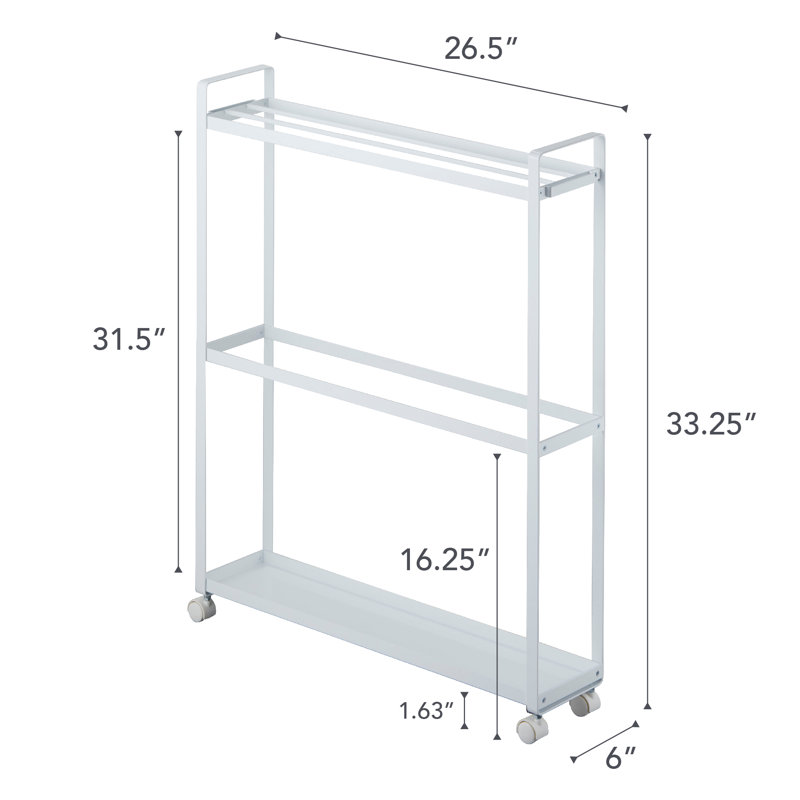 White Rolling Towel Rack with Hooks and Casters