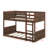 Twin Over Twin Floor Bunk Bed With Panelled Headboard And Footboard-1957884096