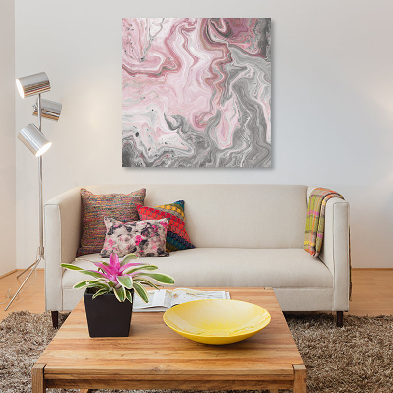 « rosé minéraux i », impression sur toile, H 18 po x l 18 po x p 1,5 po, Toile tendue