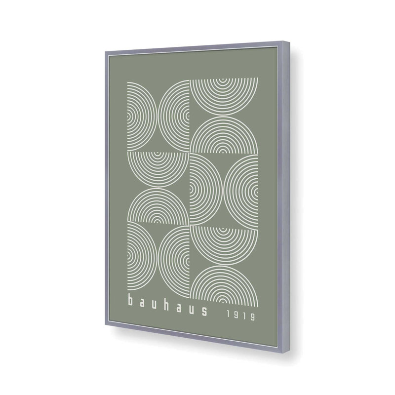 «Green Bauhaus Composition II», reproduction, H 17,25 po x l 13,25 po x P 1,25 po, Reproduction encadrée sans passe-partout