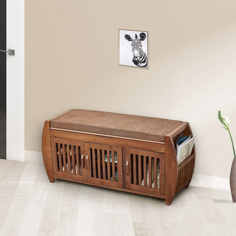 Range-chaussures en bambou avec rangement et rangement