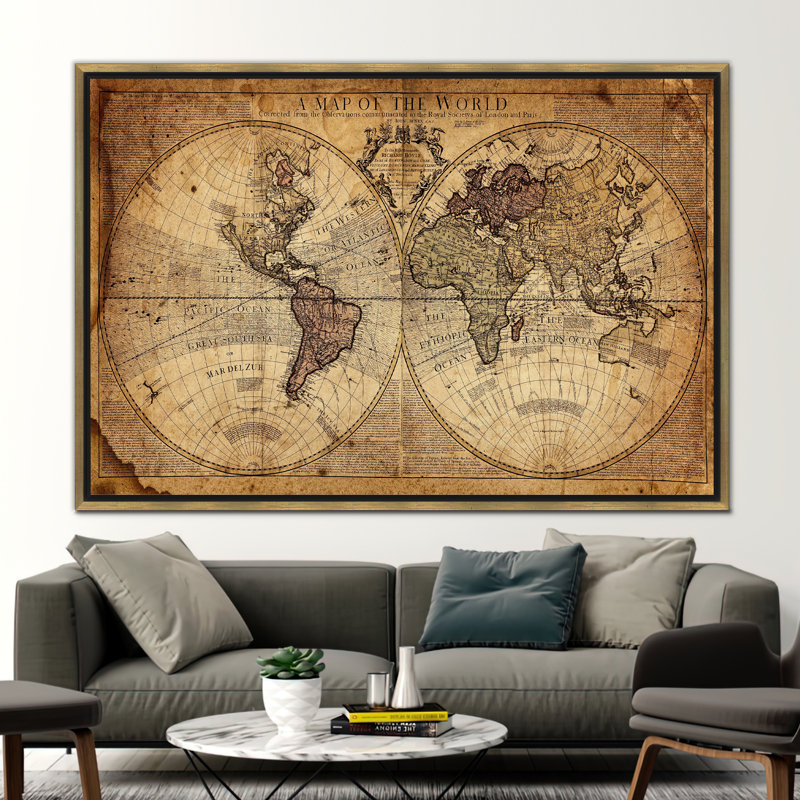 Print on Canvas, Framed Print without Mat, Gold, 80 cm H x 110 cm W