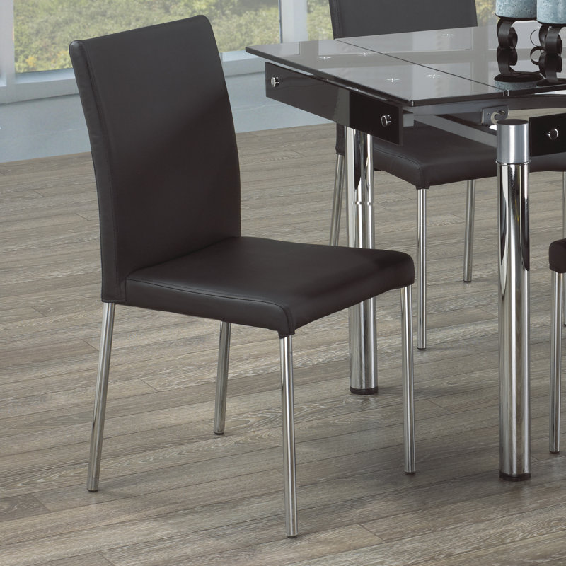 Chaise parsons rembourrée Denisse en chrome