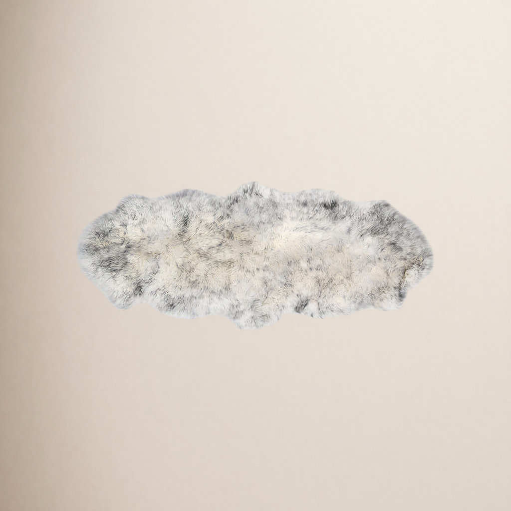 Lemont Husky Tip Handmade Sheepskin Rug, Novelty 2' x 5'
