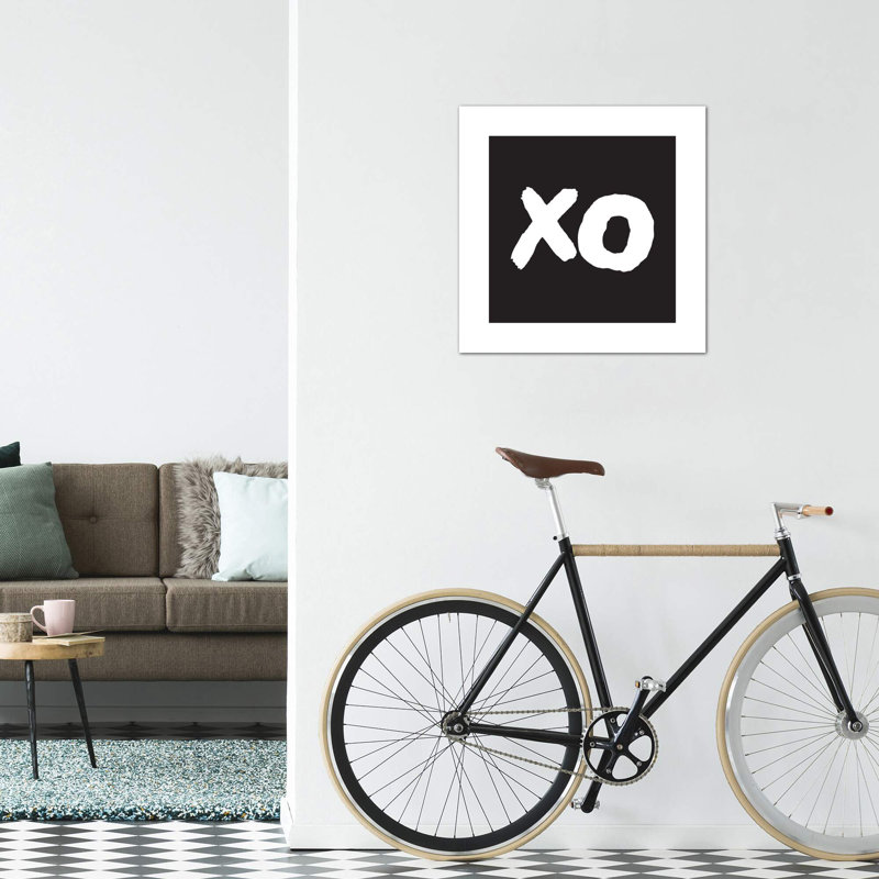Xo Black Box - impression d'art graphique, H 12 po x l 12 po x P 0,75 po, Toile tendue, Pas de tapis