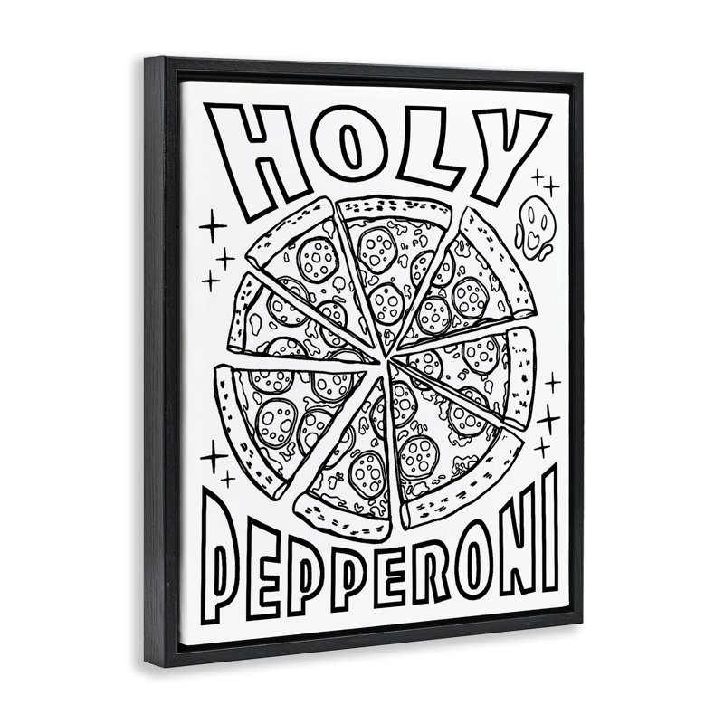 Cadre flottant Saint Pepperoni, par Ziwei Li, Cadre flottant noir de jais, H 21 po x l 17 po