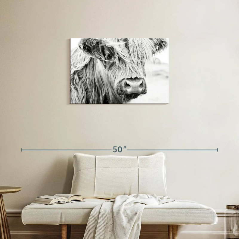Long Haired Cow, 20" H x 30" W