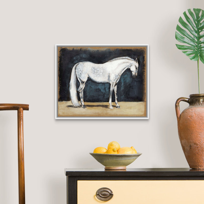 Équitation, art mural sur toile V, Toile avec cadre blanc, H 18 po x l 22 po x P 2 po