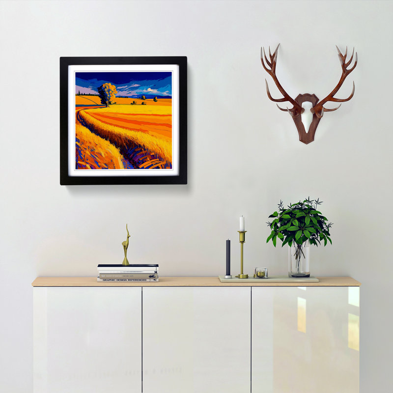 Wheatfield Fauvism - Framed Print, Black