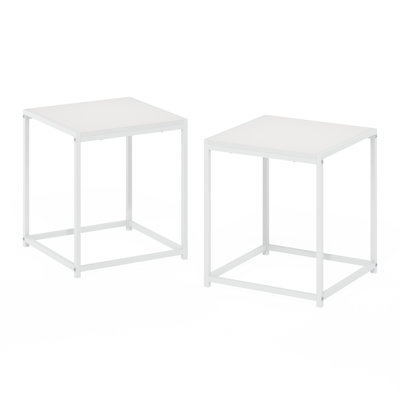 Wrought Studio™ Marializ Modern Living End Table, Solid White/White, Set of 2