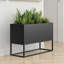 Grand pot à fleurs rectangulaire en métal avec tablettes et trous de drainage pour une utilisation intérieure / extérieure-1581104693-1581104712