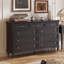 Armoire d'appoint en bois manufacturé noir massif