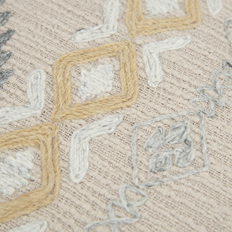 Embroidered Cotton Throw Pillow