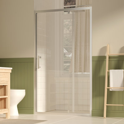 Portes de douche et de baignoire modernes, verre trempé transparent, conception réversible pour la maison