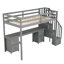 Lit mezzanine simple avec bureau et double rangement, rangement gris-979425821