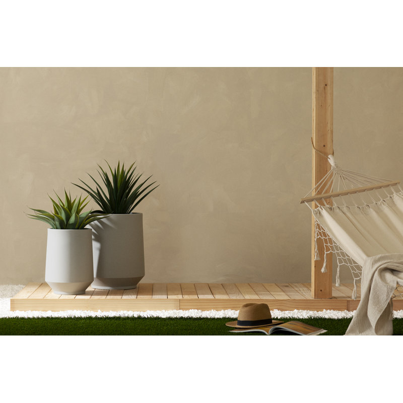 Greige Polyethylene 16.25" Indoor/Outdoor Planter