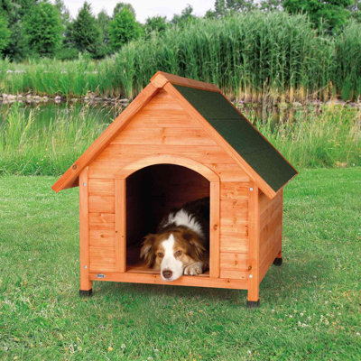 Trixie Weatherproof Outdoor Dog House, Raised Floor, Pointed Roof
