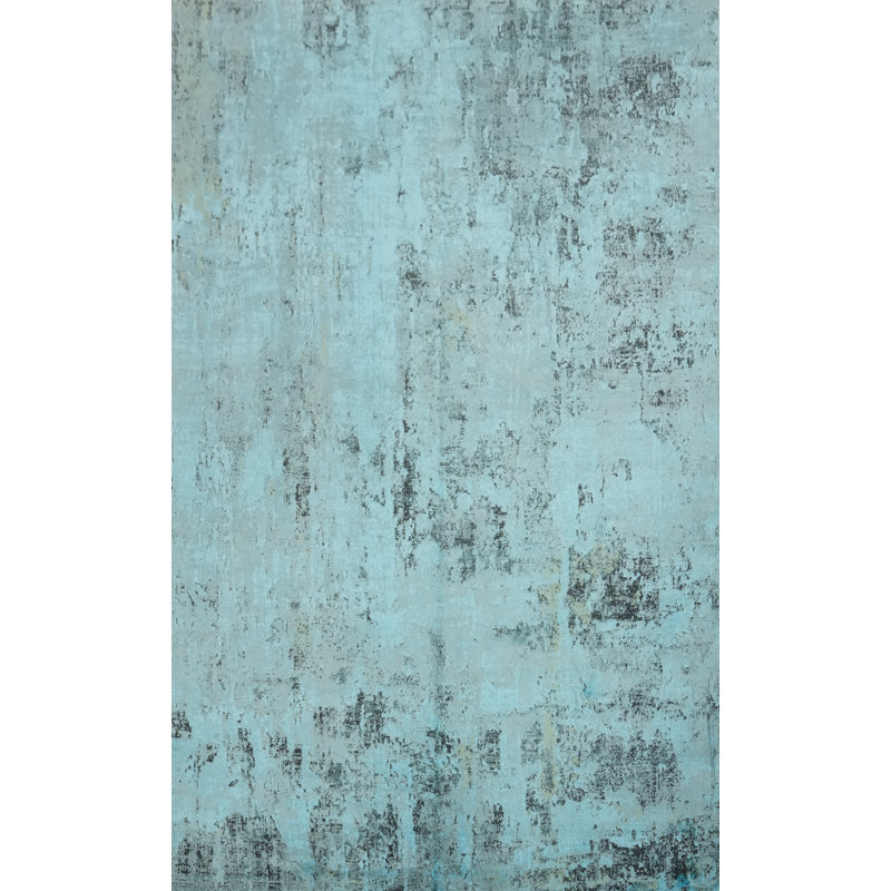 Simplicité sophistiquée: tapis de salon bleu grunge 5 x 7