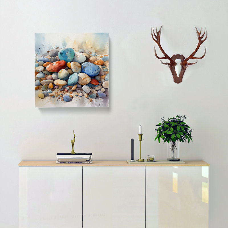 Pebbles Watercolour - Wrapped Canvas