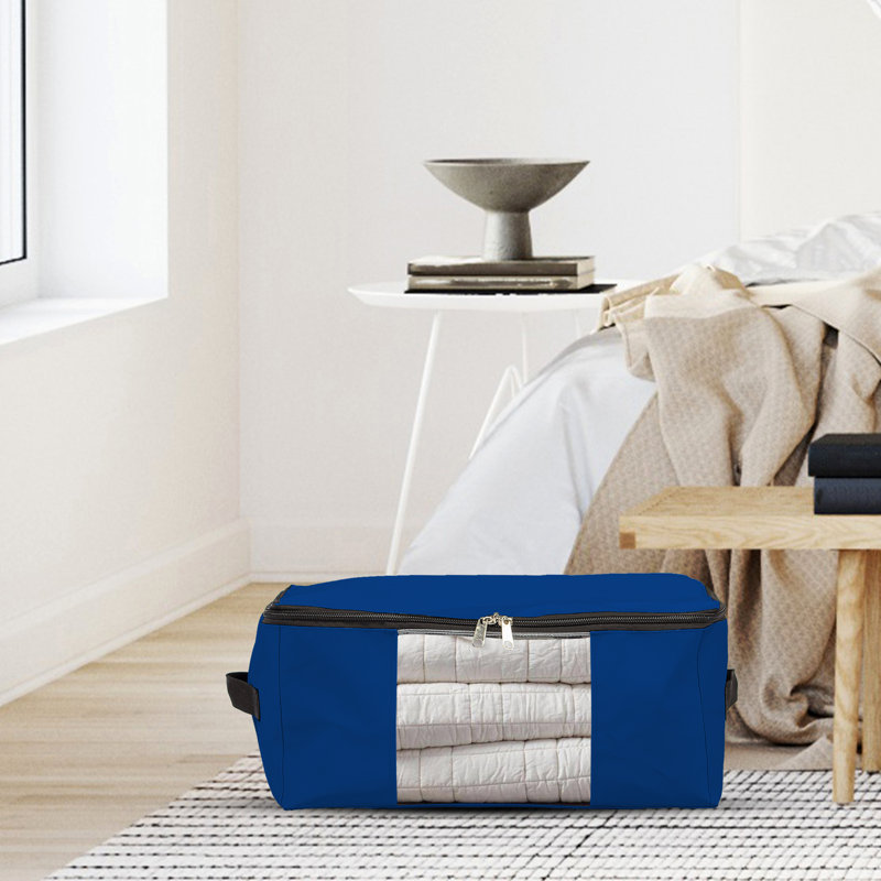 Blue Elephant Fabric Storage Bag, Blue