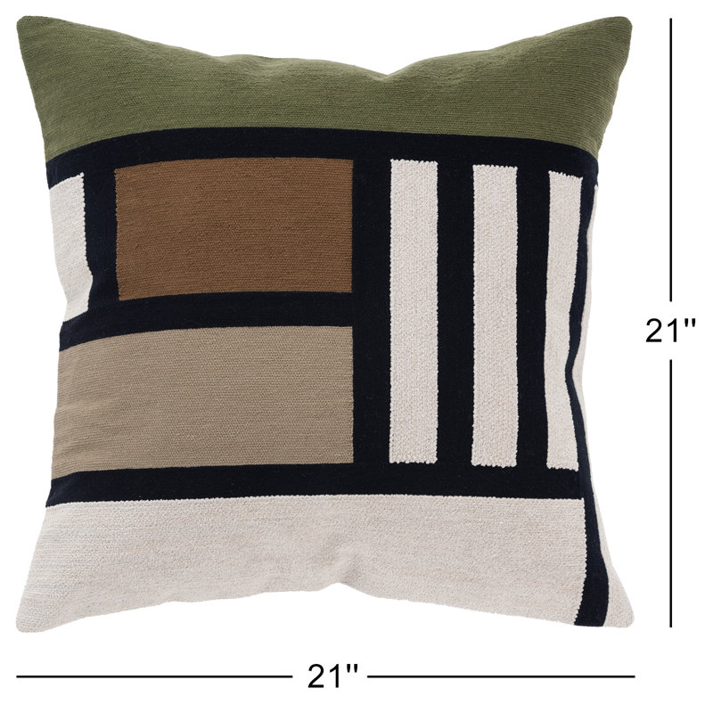 Kaia 100% Cotton Throw Square Pillow Cover & Insert