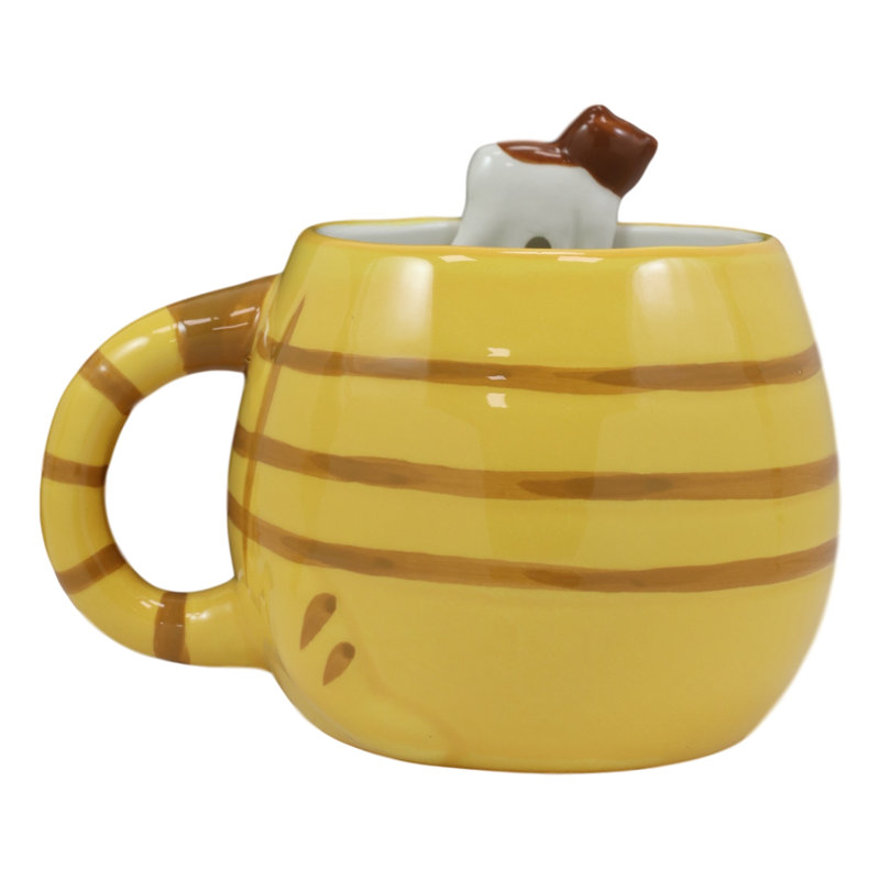 Grande tasse à café tabby allongé pour chat adorable fantaisiste fat Jorunnr