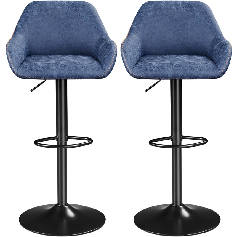 Rotatable and Height-adjustable Stool, Blue, Blue
