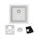 Quartz 15-3/4" x 15-3/4" x 7-11/16" Undermount Kitchen Sink with Basket Strainer