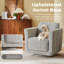 Fauteuil demi-tonneau rembourré et pivotant-763510055