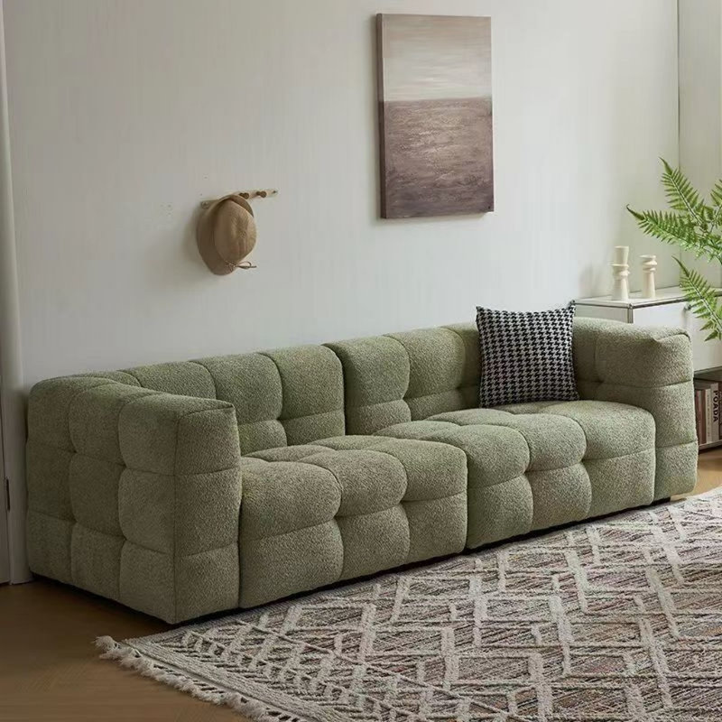 Modern Simple Cream Style Triple Sofa, Green