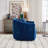 Upholstered Swivel Barrel Armchair-910433567