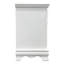 Table de chevet blanche 2 chambres avec motifs floraux - tiroir central en bois lisse