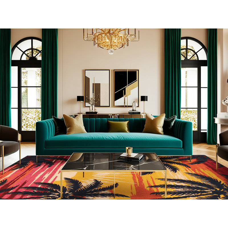  Tapis lavable hawaïen au lever du soleil tropical, Tapis de couloir 2 pi x 5 pi