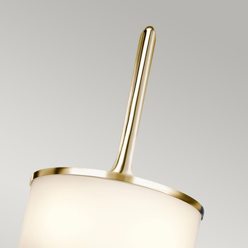 Charlee Glass Flush Mounted Sconce, 55.9cm H x 16.5cm W x 9.8cm D, Polished Brass