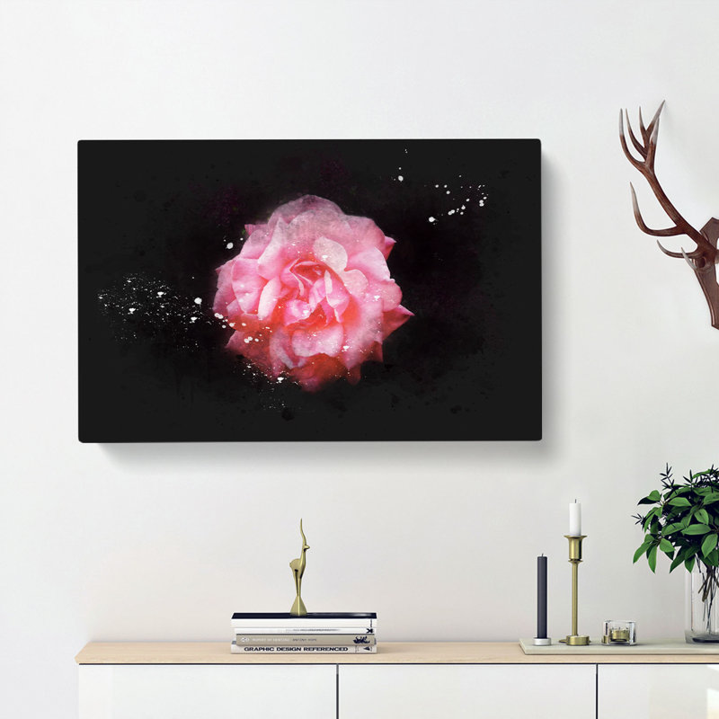 Lone Pink Carnation - Wrapped Canvas, 40cm H x 60cm W x 3cm D