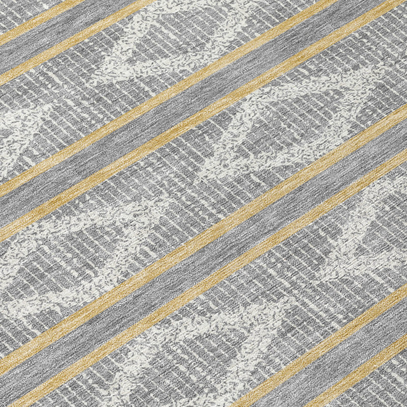 Lume Gray Washable Indoor-Outdoor Rug - , 2'6" x 3'10"