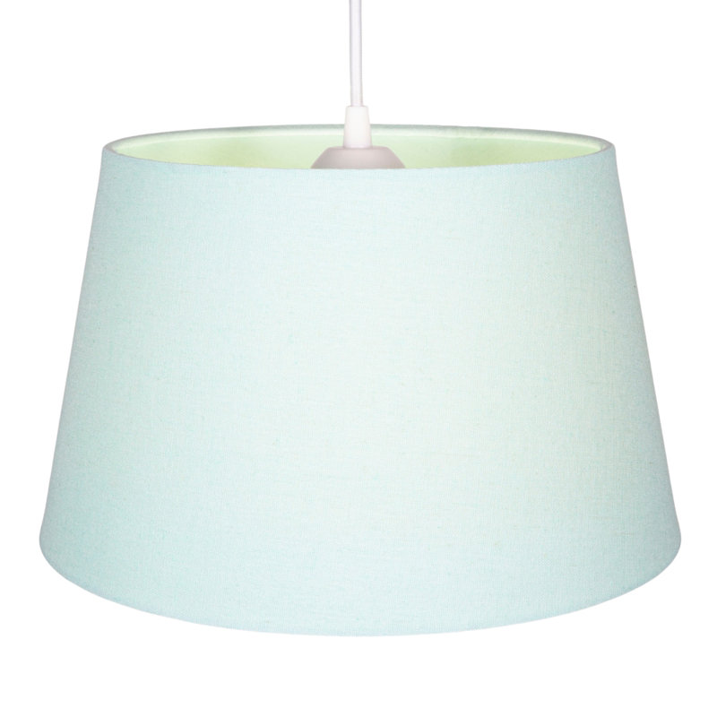 Traditional Linen Fabric Drum Shade for Pendant & Lampshade, Duck Egg, 13cm H x 20cm W x 20cm D