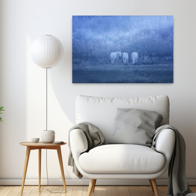 «Dreamy White Horses», art mural paysage étonnant