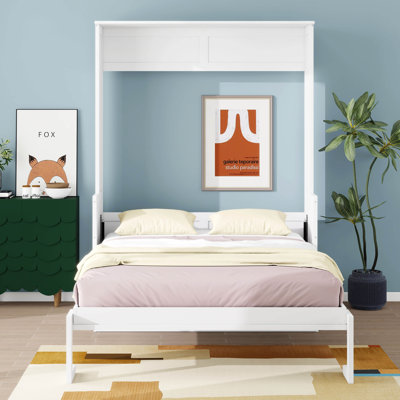 Grand lit escamotable moderne grand format avec bureau intégré, lumières DEL et charge USB, lit mural peu encombrant, conception pliante intelligente