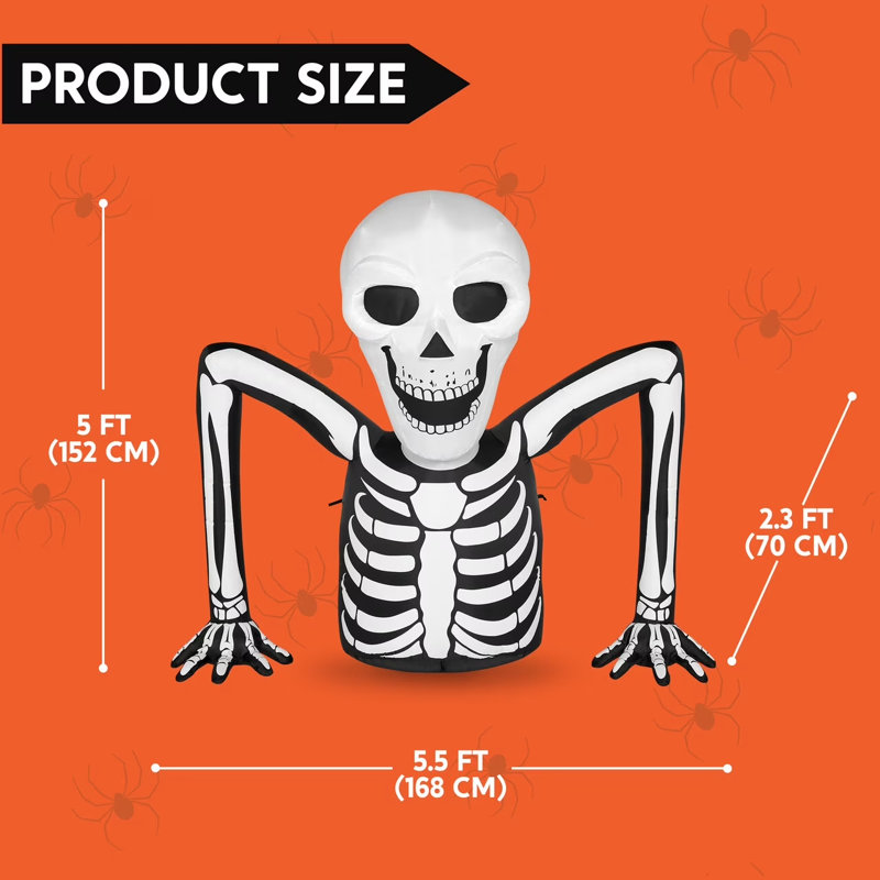 5.5FT LED Inflatable Skeleton for Halloween