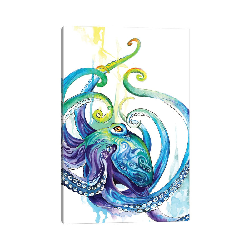 Octopus - Wrapped Canvas Painting, 101.6 cm H x 66.04 cm W x 3.175 cm D