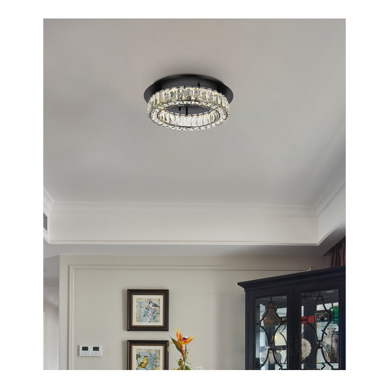 Plafonnier encastré à DEL 17,7 po Bodell, H 5,1 po x l 18 po x P 18 po, Noir, 22.5