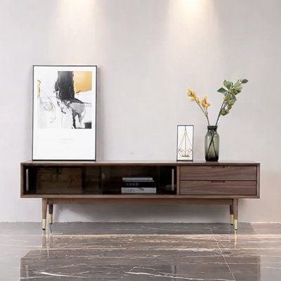 Meuble télé simple en bois massif de style rétro