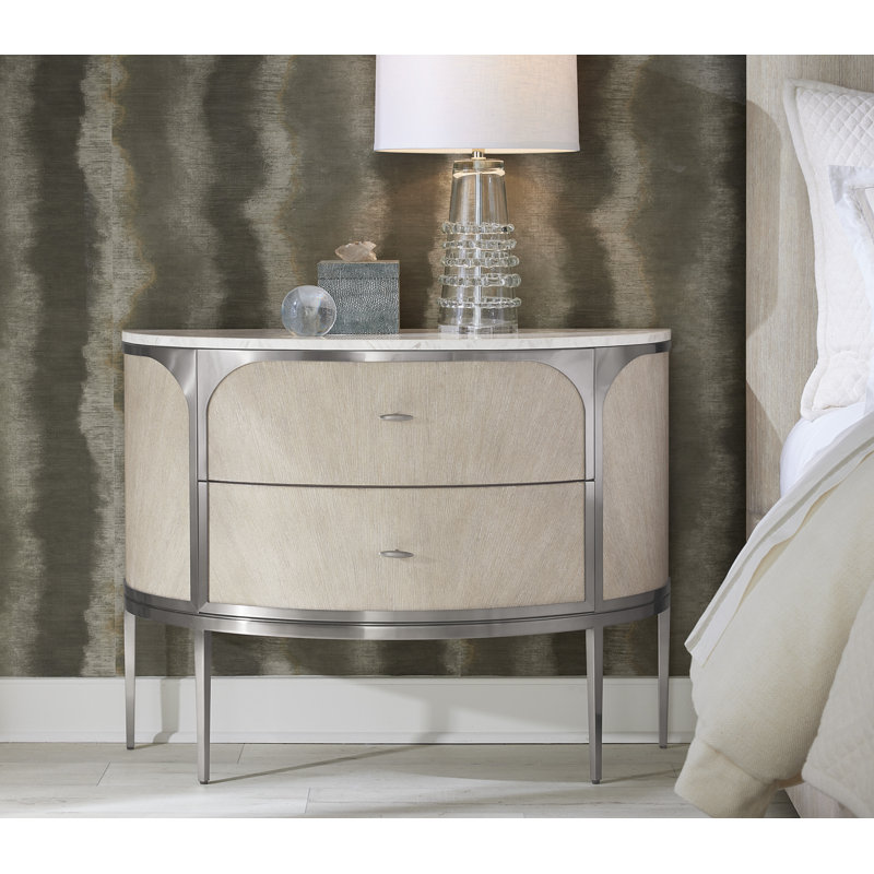 Modern Mood 42'' W Nightstand, Light Wood/Diamond