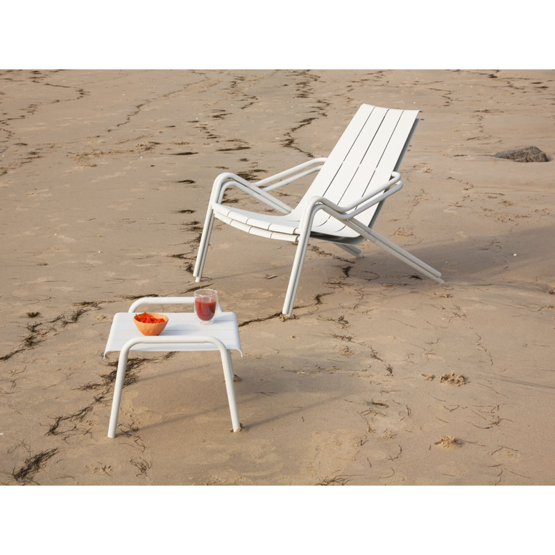 Misue Rectangular Metal Outdoor Side Table , 46cm cm W 50cm cm D, White