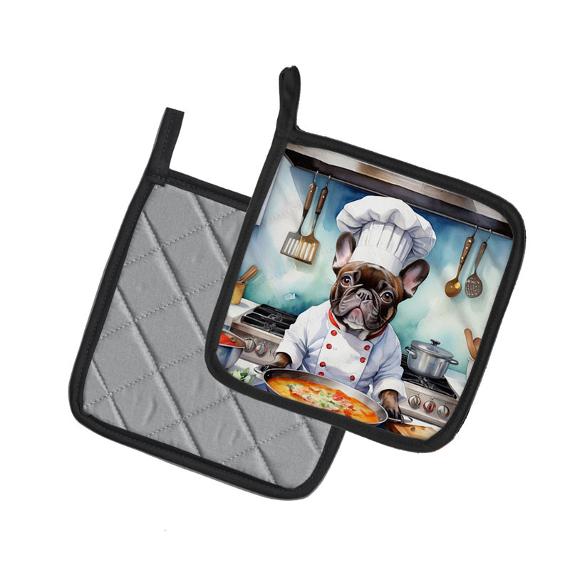 Caroline's Treasures The Dog Chef Polyester Potholder Set
