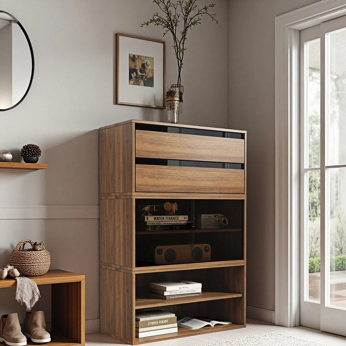 Ivy Bronx 3 Peice Modular Office Storage Cabinet, Stackable Cabinet ...